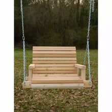Load image into Gallery viewer, 2ft Cedar or Pine Porch Swing, Swing Chair, Patio Chair Swing, Tree Swing, Hanging Chair with Option to Personalize