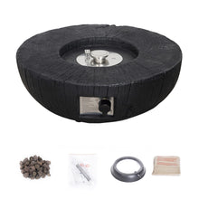 Load image into Gallery viewer, Faux Stone 28'' Ore Black Powder 30,000 BTU Exterior Propane Fire Pit with Cover and Lava Rocks