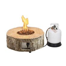 Load image into Gallery viewer, Faux Stone 28'' Ore Brown Powder 30,000 BTU Exterior Propane Fire Pit with Cover and Lava Rocks