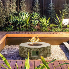 Load image into Gallery viewer, Faux Stone 28'' Ore Brown Powder 30,000 BTU Exterior Propane Fire Pit with Cover and Lava Rocks