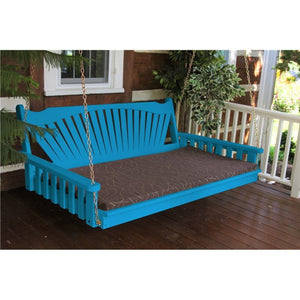 6' Cedar Fanback Porch Swing Bed