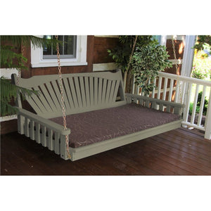 6' Cedar Fanback Porch Swing Bed