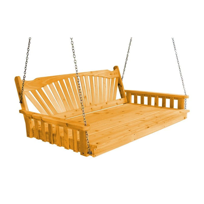 6' Cedar Fanback Porch Swing Bed