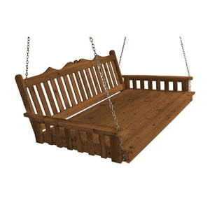 6' Cedar Royal English Garden Swing Bed, Unfinished, Painted or Stained