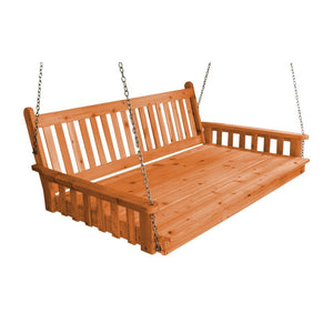 75" Cedar Twin Mattress Traditional English Swing Bed, Painted or Stained