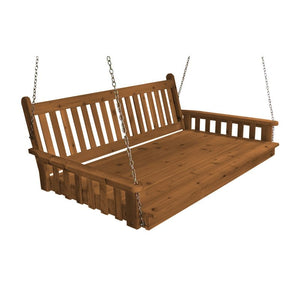 75" Cedar Twin Mattress Traditional English Swing Bed, Painted or Stained