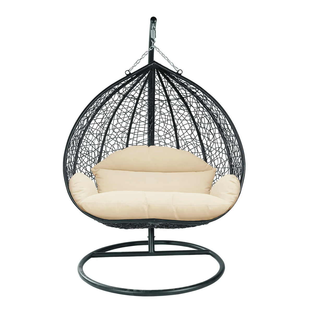 Recluse Two-Person Seater Hanging Egg Swing Chair with Teardrop Design ...