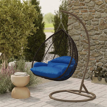 Load image into Gallery viewer, Recluse Modern Outdoor Egg Swing Chair Brown Frame in Teardrop Design with ES57 Cushion