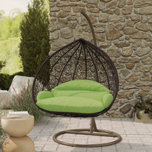 Load image into Gallery viewer, Recluse Modern Outdoor Egg Swing Chair Brown Frame in Teardrop Design with ES57 Cushion