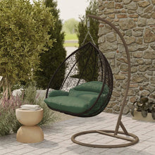 Load image into Gallery viewer, Recluse Modern Outdoor Egg Swing Chair Brown Frame in Teardrop Design with ES57 Cushion