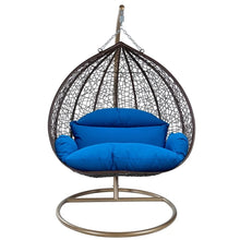 Load image into Gallery viewer, Recluse Modern Outdoor Egg Swing Chair Brown Frame in Teardrop Design with ES57 Cushion