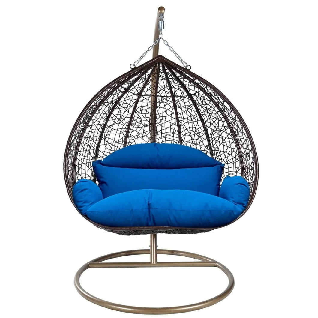 Recluse Modern Outdoor Egg Swing Chair Brown Frame in Teardrop Design with ES57 Cushion