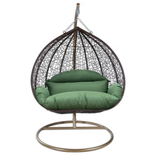 Load image into Gallery viewer, Recluse Modern Outdoor Egg Swing Chair Brown Frame in Teardrop Design with ES57 Cushion