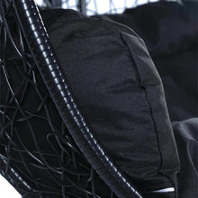 Load image into Gallery viewer, Recluse Two-Person Seater Hanging Egg Swing Chair with Teardrop Design Black Frame