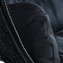 Load image into Gallery viewer, Recluse Two-Person Seater Hanging Egg Swing Chair with Teardrop Design Black Frame