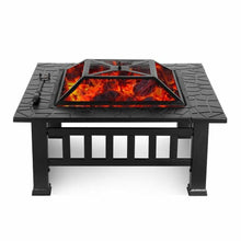 Load image into Gallery viewer, 32 Inch Metal Portable Courtyard Fire Pit with Heating and Cooking Accessories