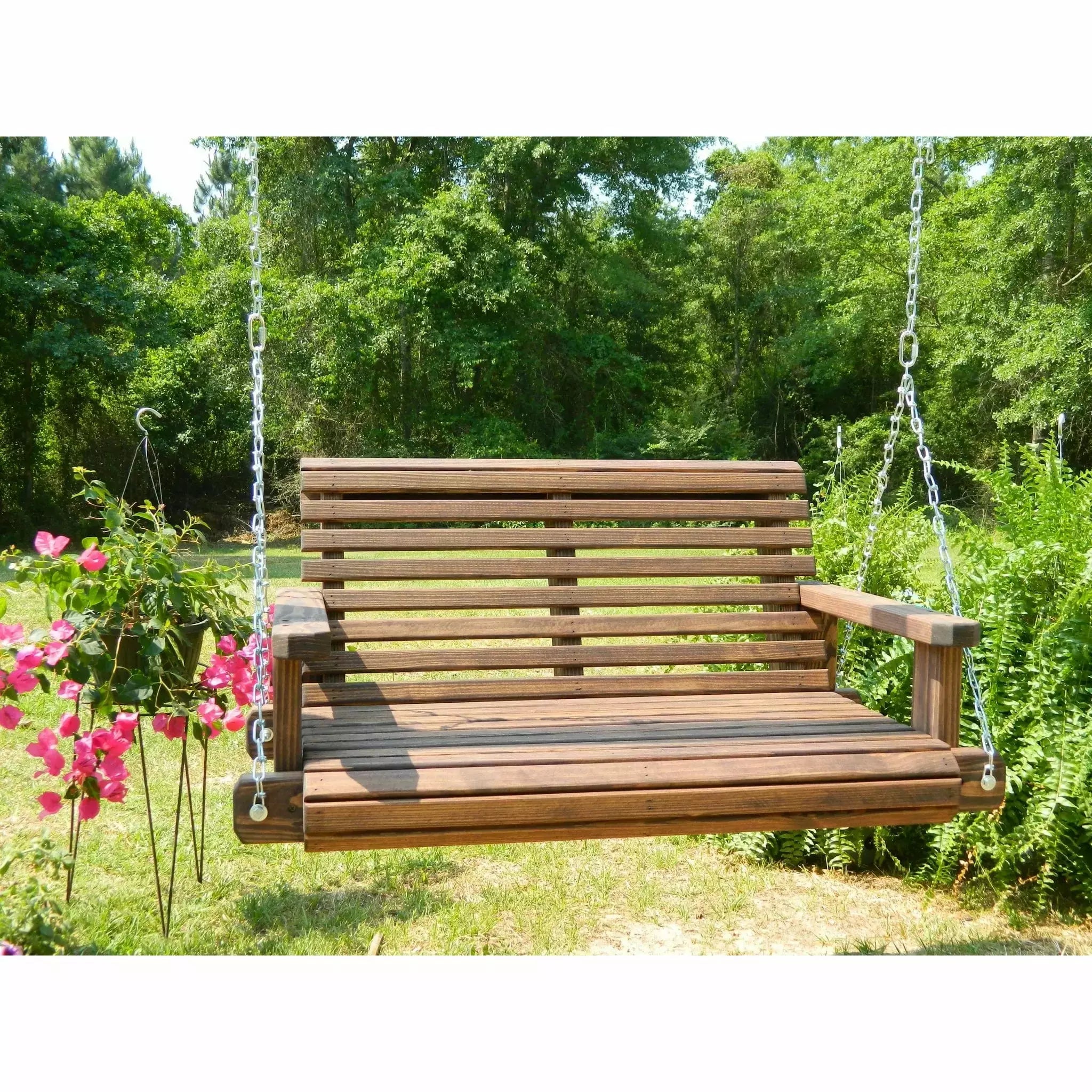 Outdoor wooden swing chair clearance