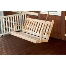 Load image into Gallery viewer, 5&#39; Traditional English Porch Swing Yellow Pine Wood