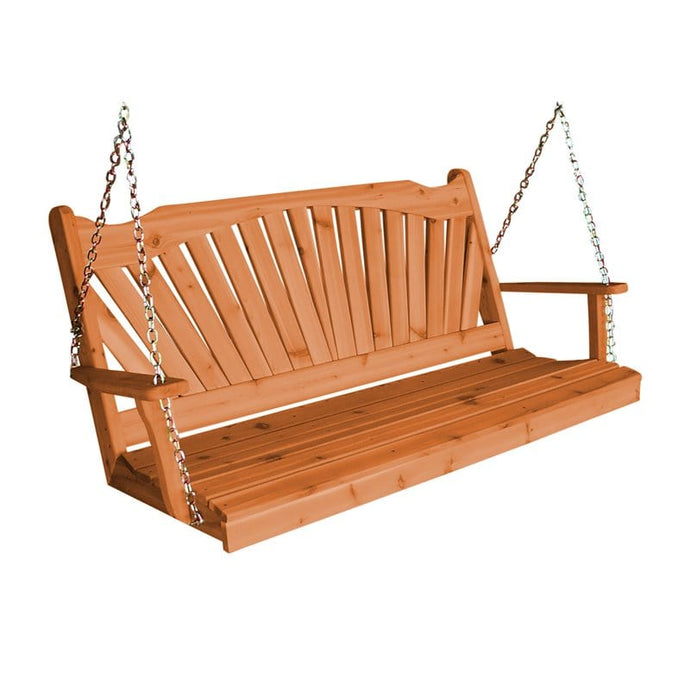 4' Fanback Porch Swing In Cedar