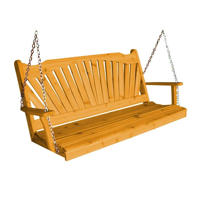 4' Fanback  Porch Swing In Yellow Pine
