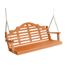 Load image into Gallery viewer, Cedar Marlboro 5′ Porch Swing-Unfinished or Stained