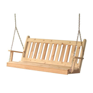 4' Traditional English Swing Cedar Wood Two Seater