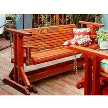 Load image into Gallery viewer, 4ft Cedar Wood Rollback Chain Glider Swing, Cedar Porch Swing, Love Seat, Engraved Lettering