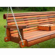 Load image into Gallery viewer, 4ft Cedar Rollback Porch Swing, Hanging Tree Swing, Porch Swing, Patio Swing, Bench