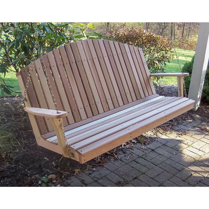 6' Cedar Mountaintop Fanback Porch Swing