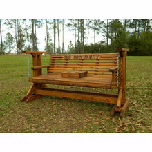 Load image into Gallery viewer, 5ft Pine Wood Rollback Chain Glider Swing, Optional Engraving