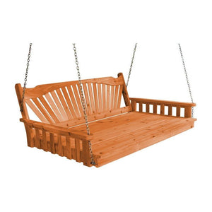 6' Pine Fanback Porch Swing Bed