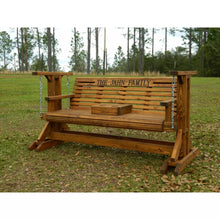 Load image into Gallery viewer, 6ft Rollback Pine Chain Glider Swing, Optional Engraving, Oversized