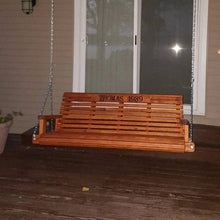 Load image into Gallery viewer, 6ft Pine Rollback Porch Swing, Oversize Swing, Optional Engraving