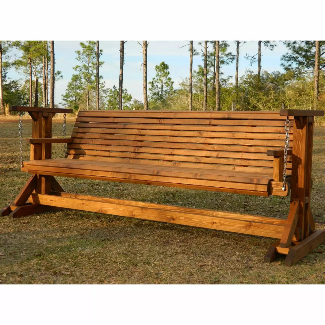 Cedar top porch glider