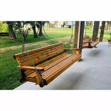 Load image into Gallery viewer, 8ft Cedar Rollback Porch Swing, Large Oversize Swing, Bench, Patio Swing, Swing Bed