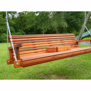 8ft Cedar Rollback Porch Swing, Large Oversize Swing, Bench, Patio Swing, Swing Bed