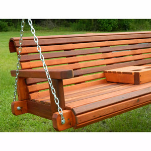 8ft Cedar Rollback Porch Swing, Large Oversize Swing, Bench, Patio Swing, Swing Bed