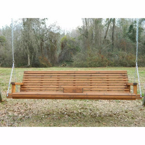 8ft Cedar Rollback Porch Swing, Large Oversize Swing, Bench, Patio Swing