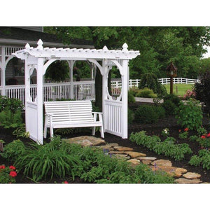 Outdoor Vinyl Classic Pergola Style Swing Stand White