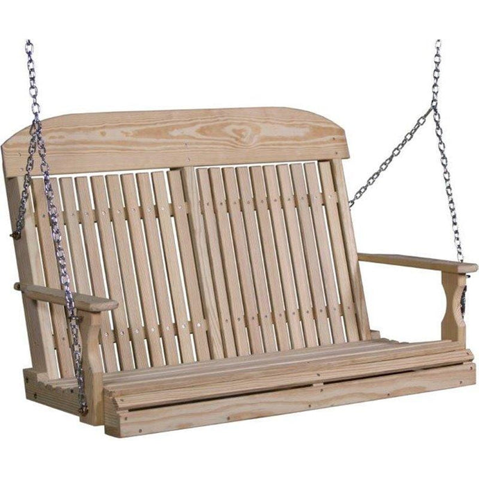 Pressure Treated Pine Highback Porch Swing 4 Foot