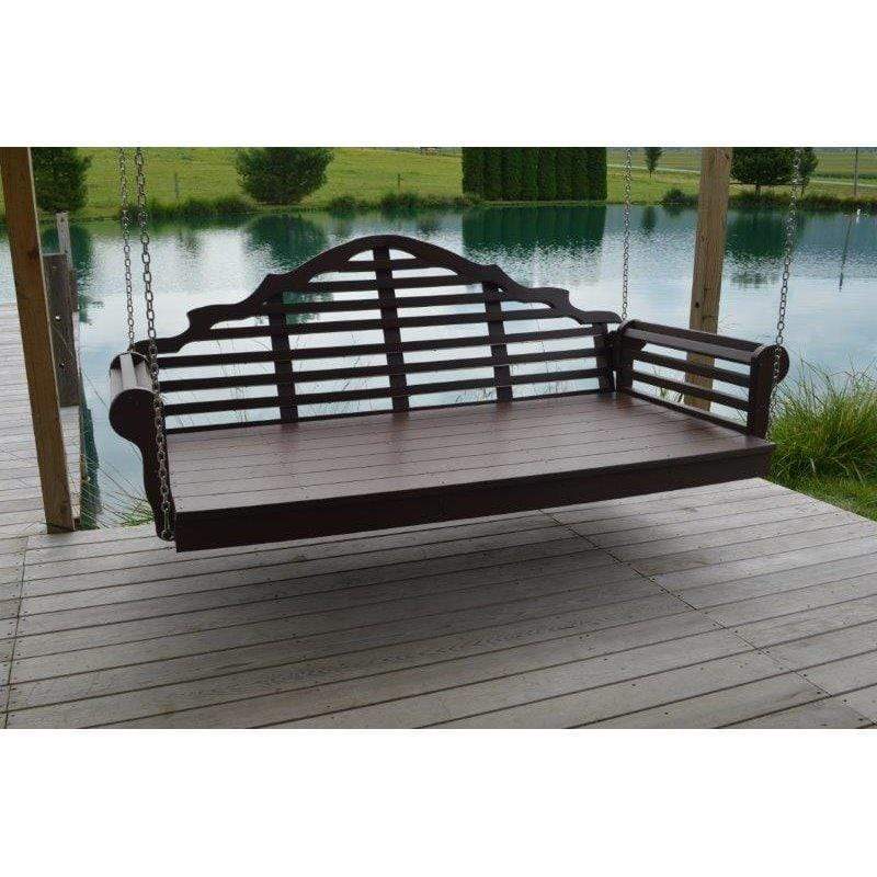 Marlboro Style Swing Bed 75 Inch Twin Size Colored Poly Lumber Porch Swing