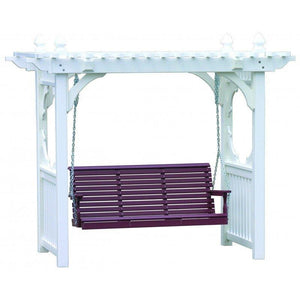 Outdoor Vinyl Classic Pergola Style Swing Stand White