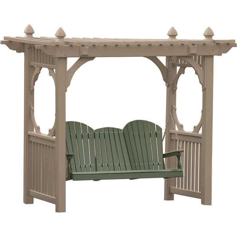 Outdoor Vinyl Classic Pergola Style Swing Stand in Clay