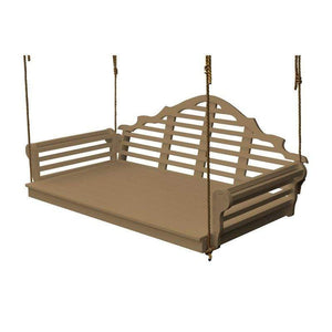 Marlboro Style Swing Bed 5 Foot Colored Poly Lumber Porch Swing