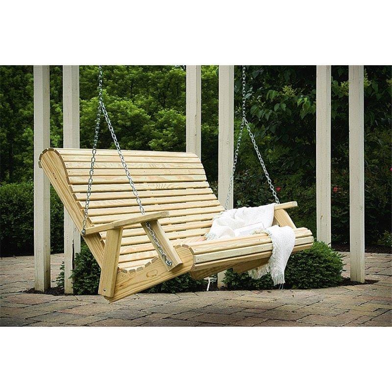 Patiova Pressure Treated Pine 5ft Rollback Porch Swing – Unfinished