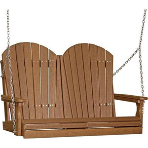 4 Foot Two-Seater Adirondack Outdoor Porch Swing In Colored Poly Lumber