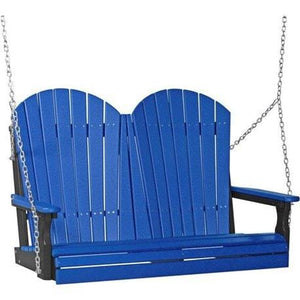 4 Foot Two-Seater Adirondack Outdoor Porch Swing In Colored Poly Lumber
