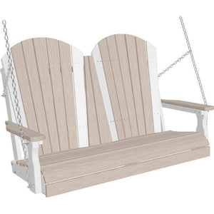 4 Foot Two-Seater Adirondack Outdoor Porch Swing In Colored Poly Lumber