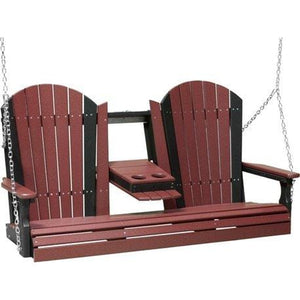 5 Foot Adirondack Outdoor Porch Swing In Colored Poly Lumber