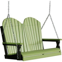 Load image into Gallery viewer, 4 Foot Two-Seater Adirondack Outdoor Porch Swing In Colored Poly Lumber